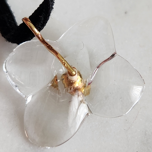 Baccarat Crystal Flower Pendant Necklace - Picture 5 of 10